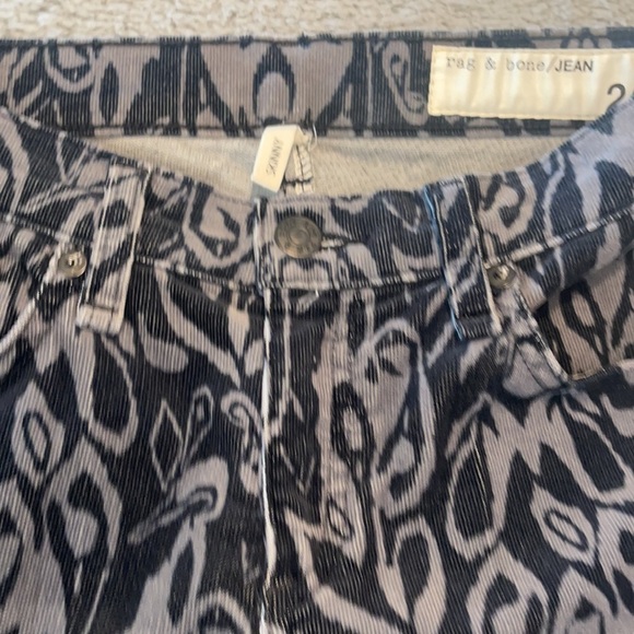 Rag & Bone Corduroy Pattern Jeans Ikat Ink Size 24 - Picture 6 of 10